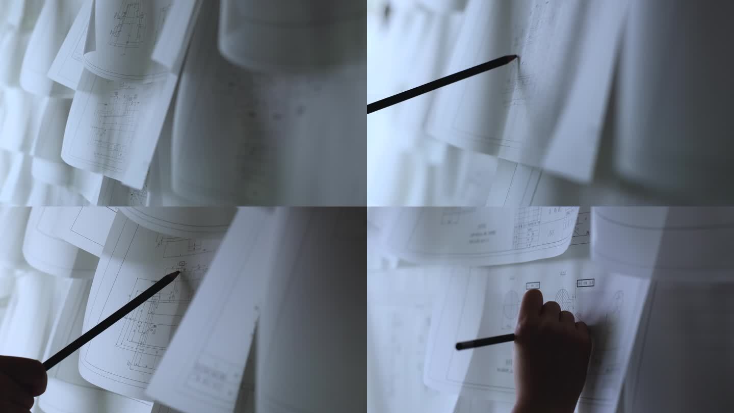 设计师绘制图纸写意空镜