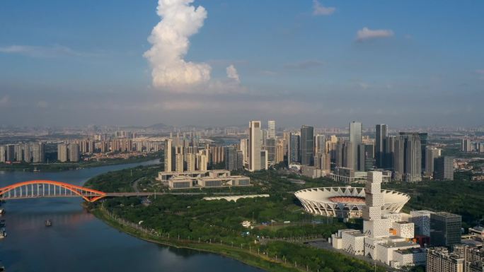 佛山世纪莲航拍延时空镜