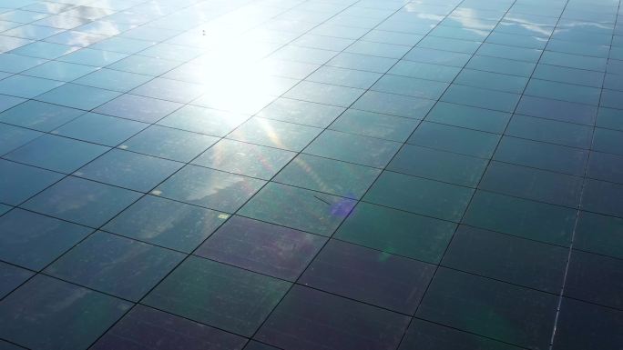 太阳能光伏板 新能源 航拍发电板