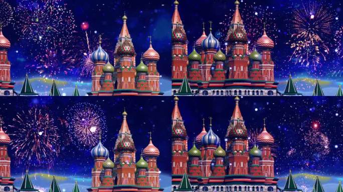 莫斯科克里姆林宫夜景莫斯科郊外的晚上