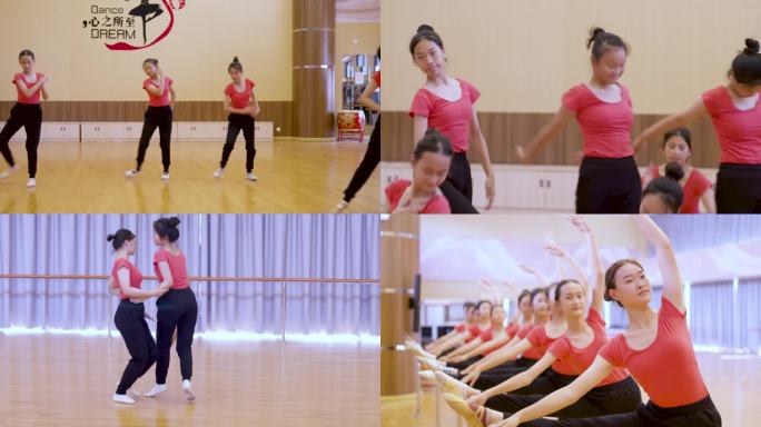 美女练舞 舞蹈中心艺体生 形体训练 舞美