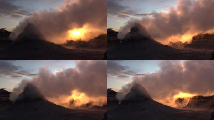 冰岛。地球、火山活动、地热地区、火山熔池.