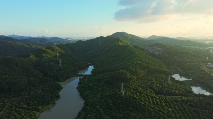 广东绿水青山水库自然风光4k航拍