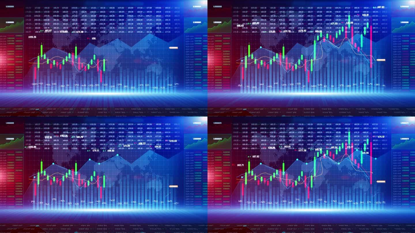 数字股票市场或外汇交易图和适于金融投资的烛台图。商业背景概念的金融投资趋势.