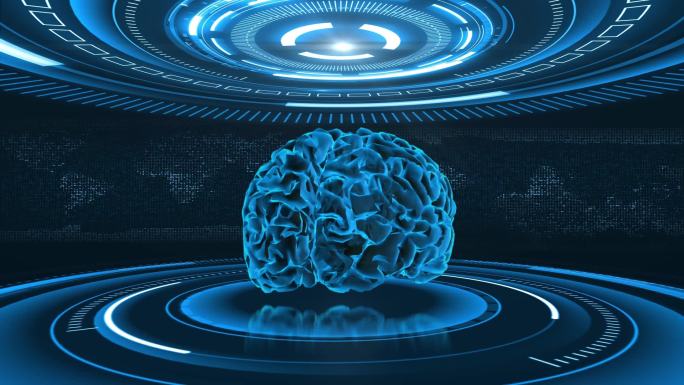 大脑蓝色科技大数据视频素材