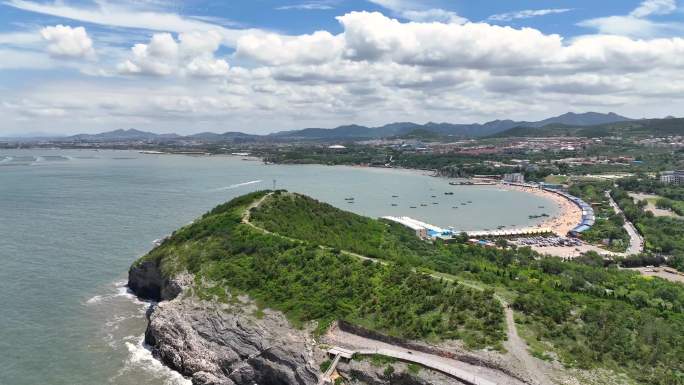 航拍海岸线 壮观海岸 海洋生态 海岸线