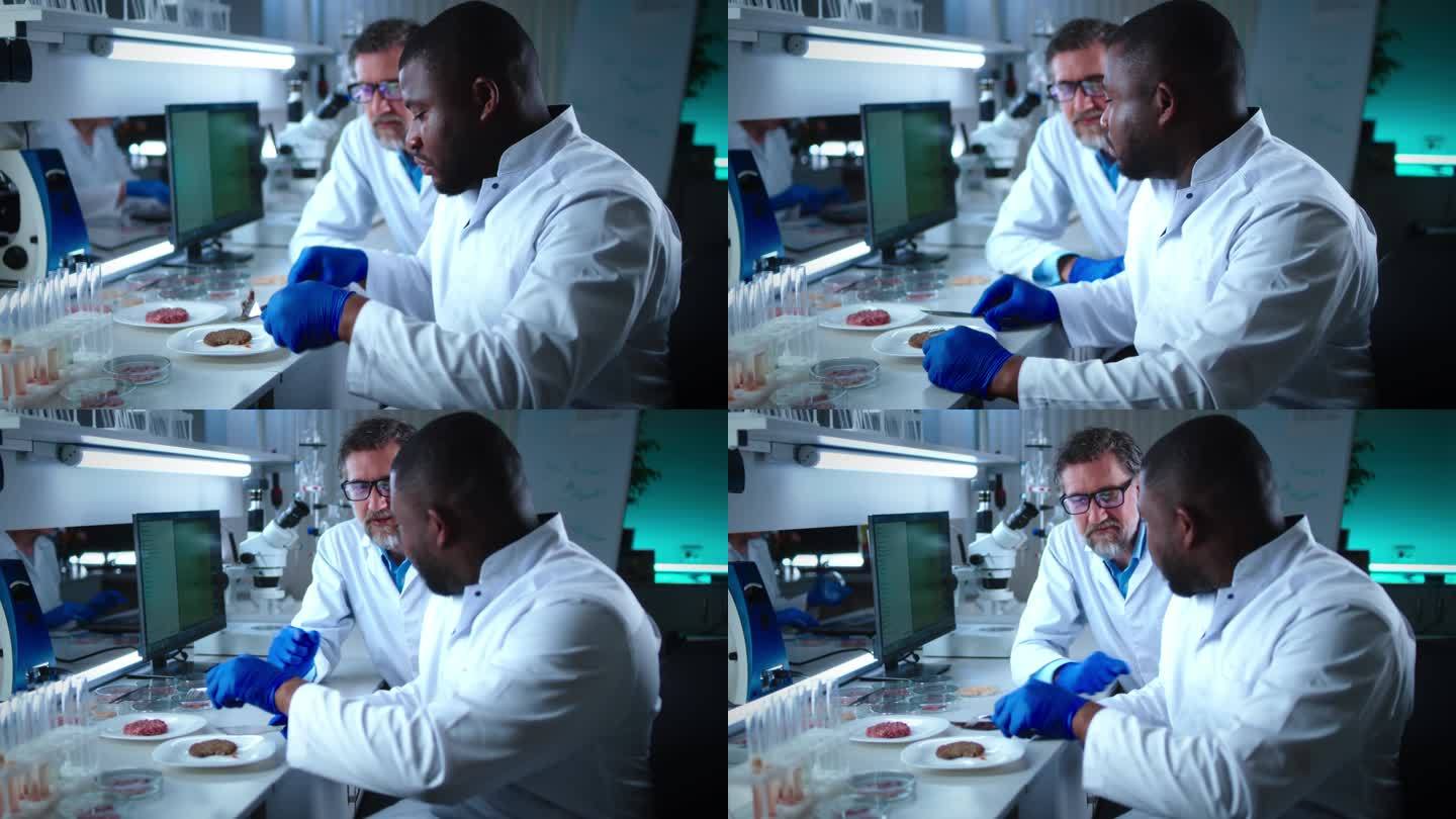 不同的科学家尝试细胞肉