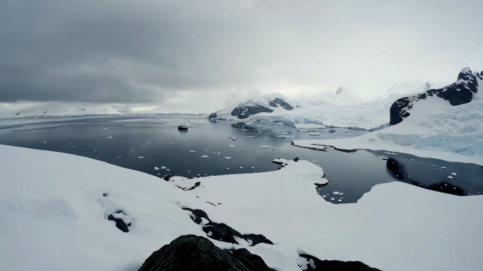 航拍南极北极冰雪景