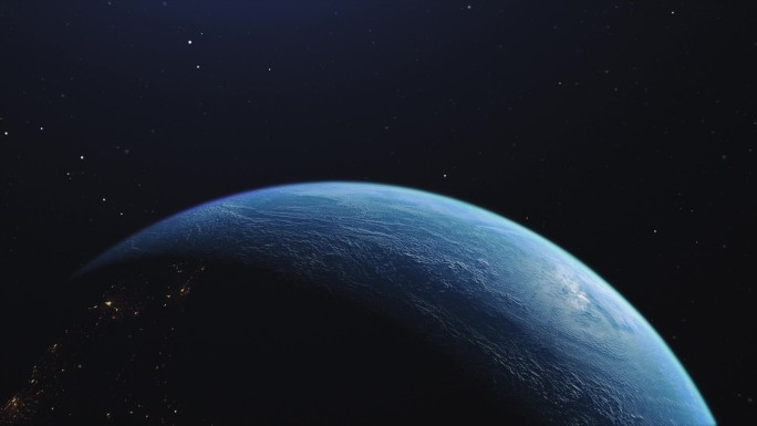 地球黑色背景空间3DCG数字动画运动图形