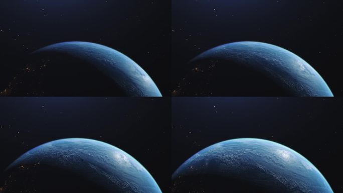 地球黑色背景空间3DCG数字动画运动图形