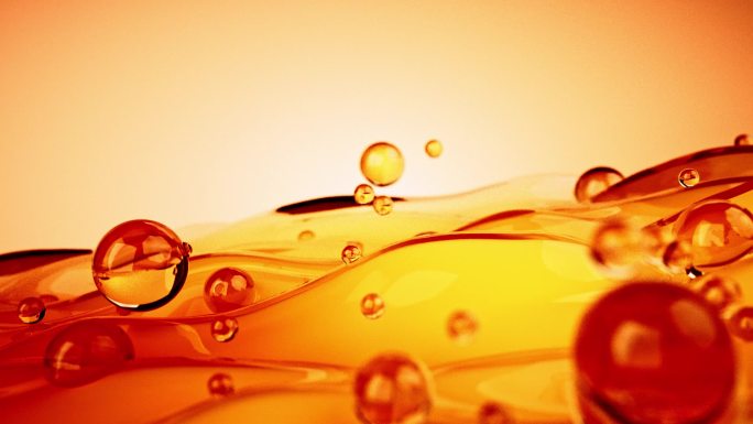 微观金色水珠透明细胞三维动画
