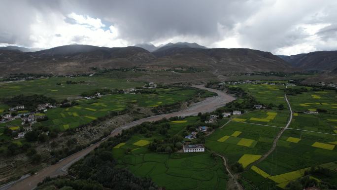 西藏尼木县山川大河航拍
