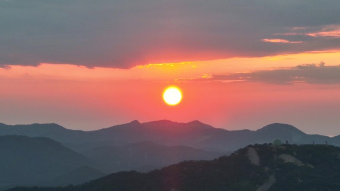 日落西山 晚霞 火烧云 落日