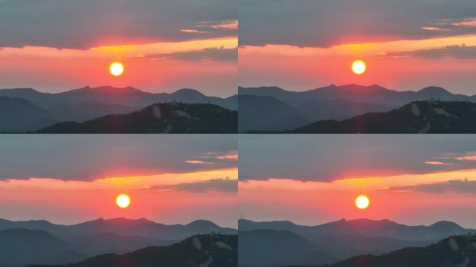 日落西山 晚霞 火烧云 落日