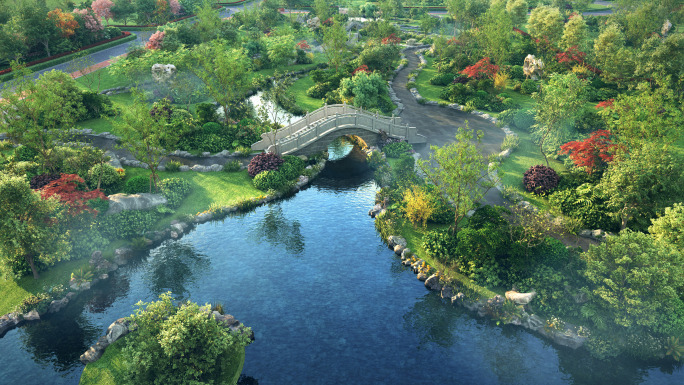 中式园林中式景观园林中式公园设计地产景观