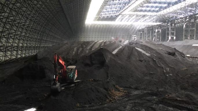 煤炭仓库 挖掘机 挖煤 仓储 能源 仓库