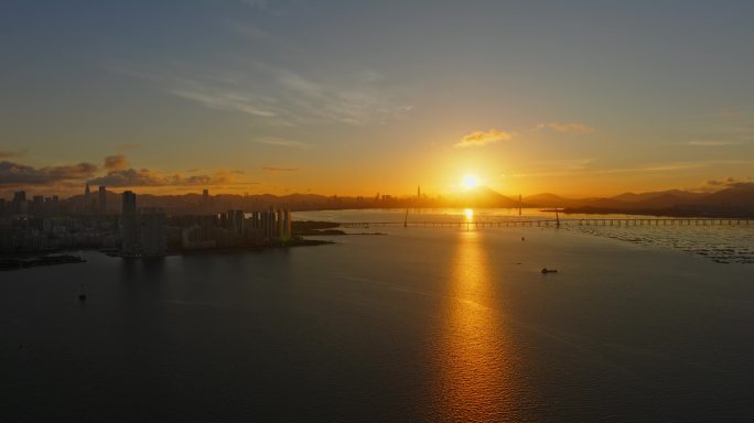 深圳湾日出大全景