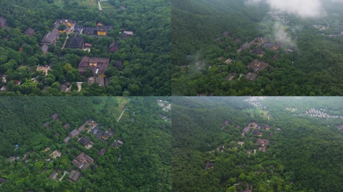 杭州西湖风景区灵隐寺航拍