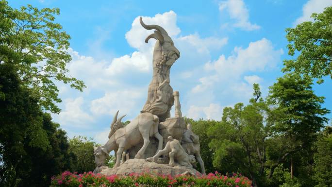 广州五羊石像越秀公园羊城延时