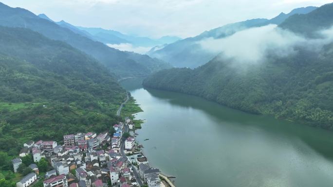 DJI_0491航拍杭州市淳安县宋村早晨