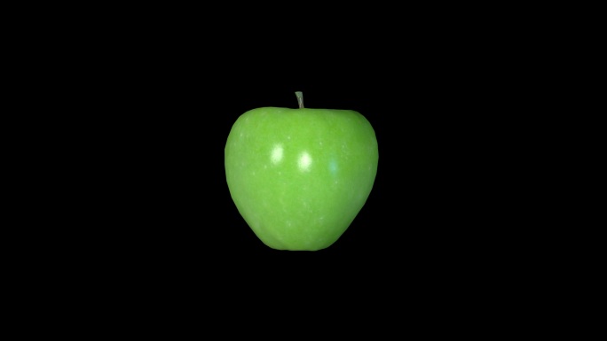 一颗青苹果转动动画透明背景