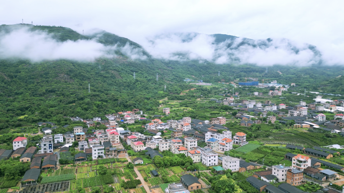 雨后小村庄 新农村 云海 美丽乡村