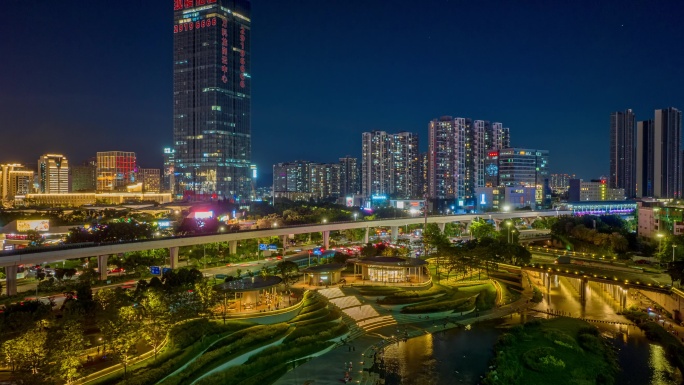 龙岗中心城U梦广场夜景延时