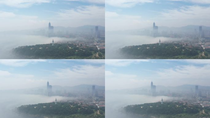烟台山灯塔平流雾