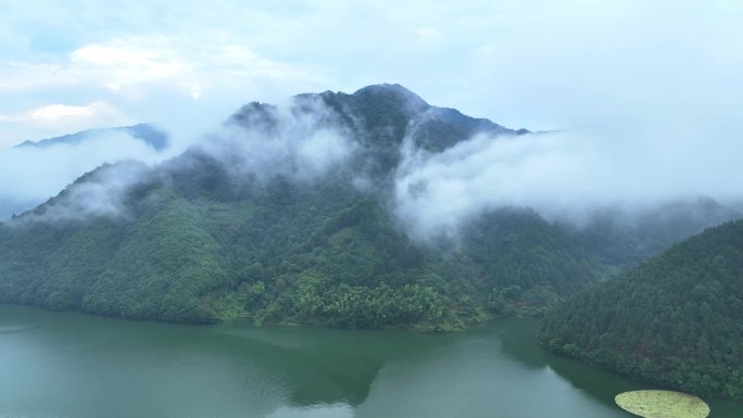 DJI_0467航拍杭州市淳安县宋村早晨