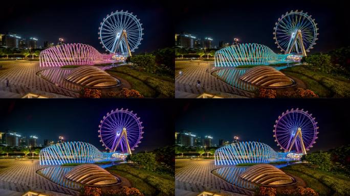 欢乐港湾摩天轮夜景延时