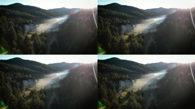 雾谷、空中雾谷和日出