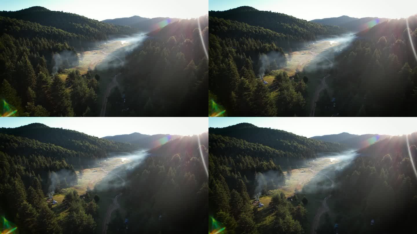 雾谷、空中雾谷和日出