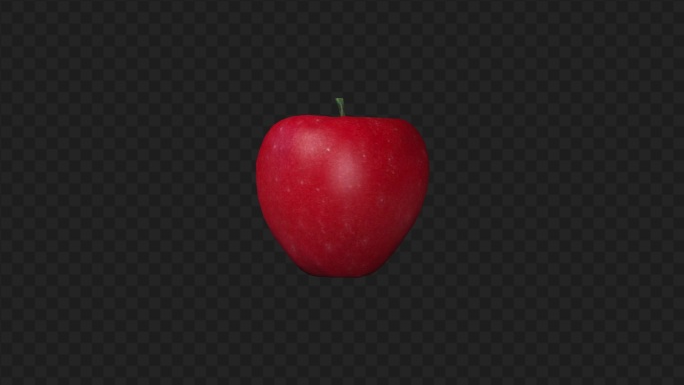 一颗红苹果转动动画透明背景
