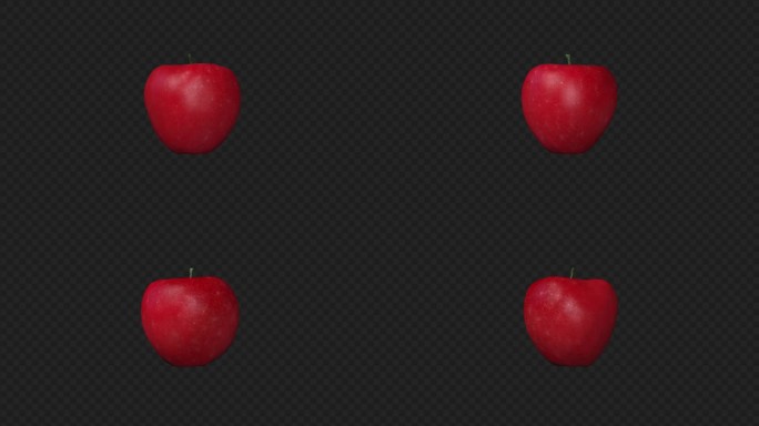 一颗红苹果转动动画透明背景