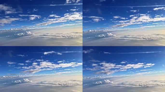 飞机窗外 云层 天空 归途 蓝天