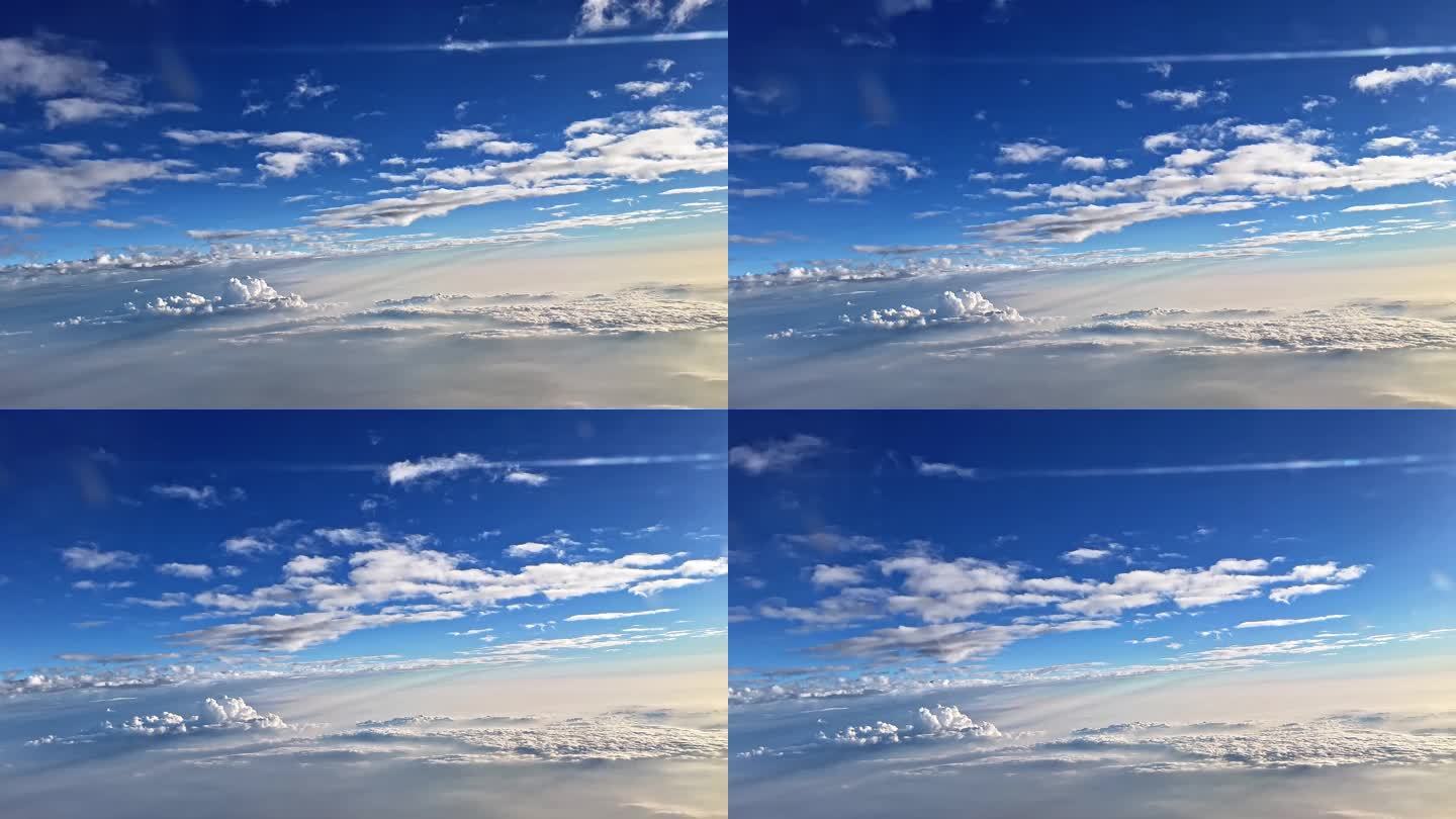 飞机窗外 云层 天空 归途 蓝天