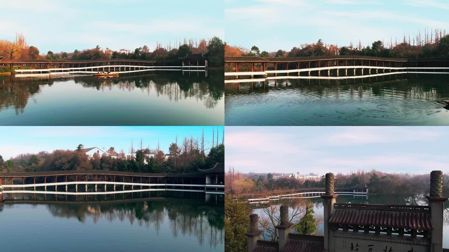 杭州西湖浴鹄湾霁虹桥航拍