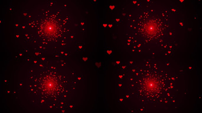 4K红色心形粒子背景AE模板