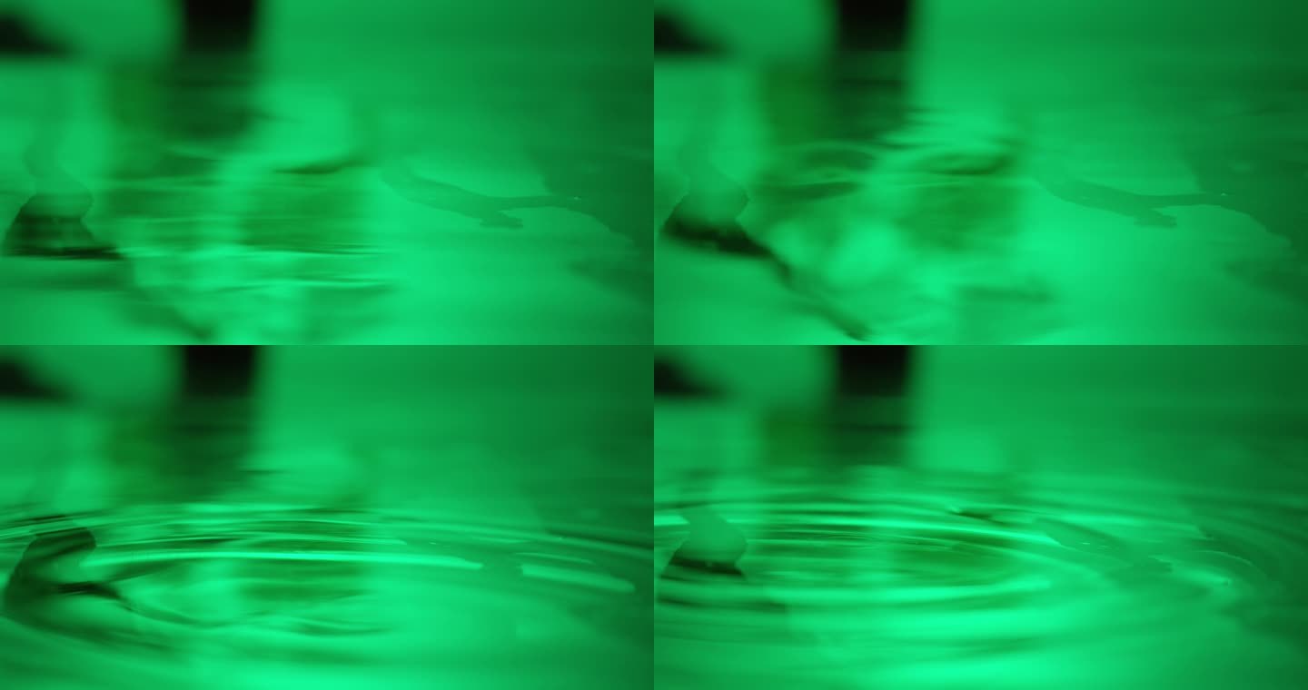 水滴落 涟漪 绿色 意境 2