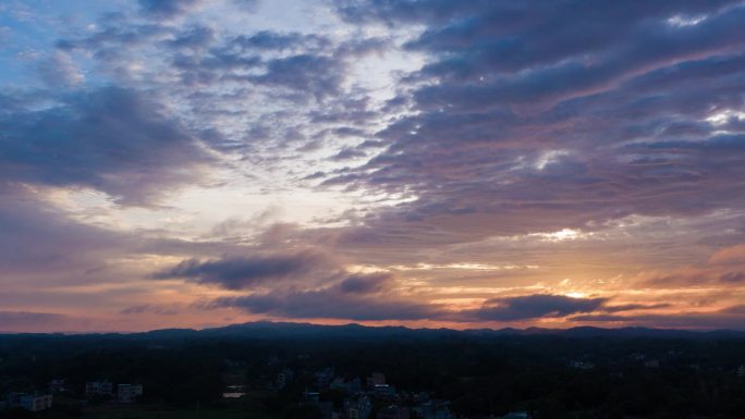 乡村夕阳黄昏晚霞