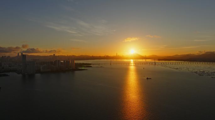 深圳湾日出大全景