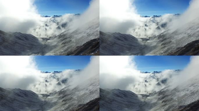 四川甘孜州卧龙巴朗山云海风景区湖泊风光