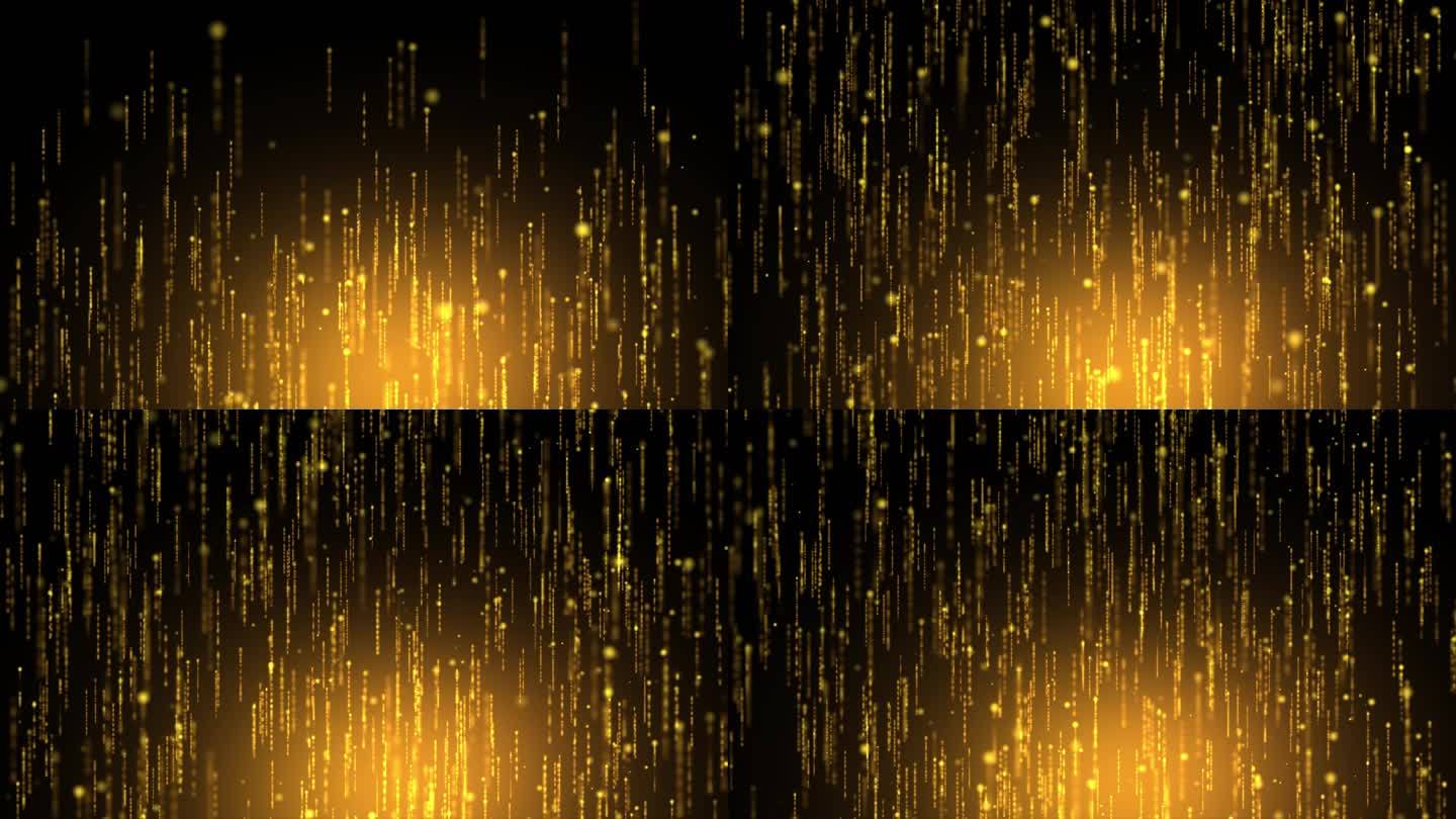 金色粒子数据流上升背景【4K】