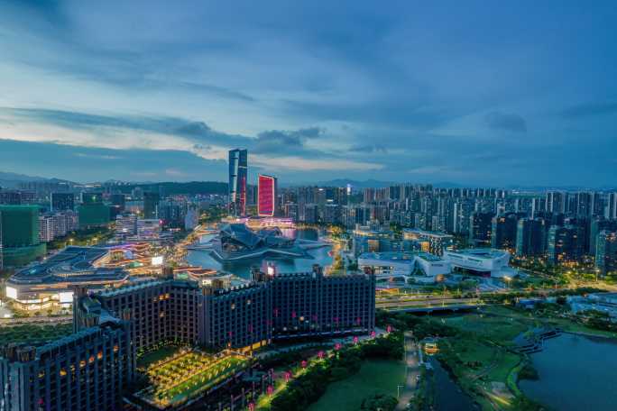 珠海金湾航空新城夜景航拍延时02