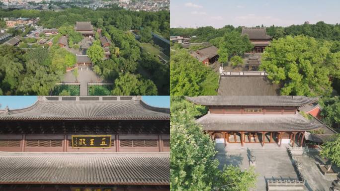 杭州西湖钱王祀风景名胜航拍空镜头