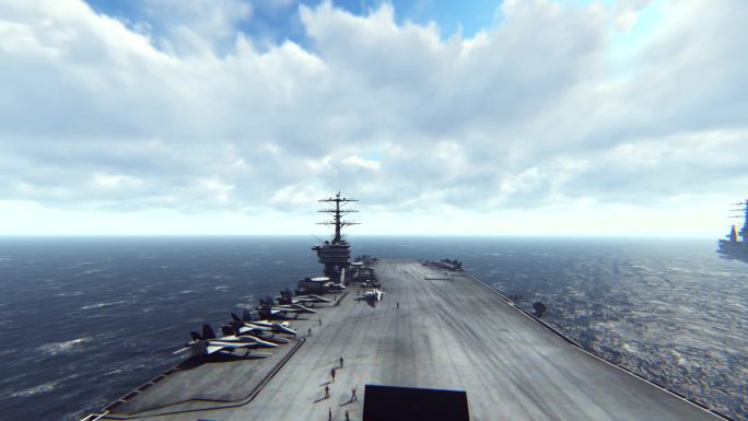 战船在3D动画中航行