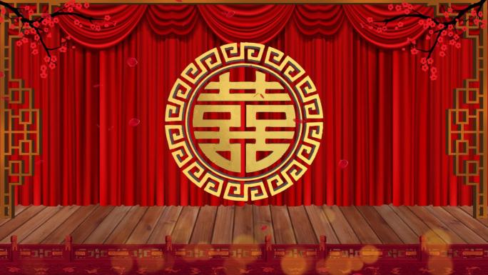 中式婚礼舞台背景模板
