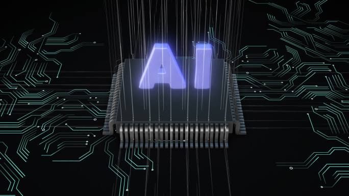 具有AI概念的计算机主板芯片