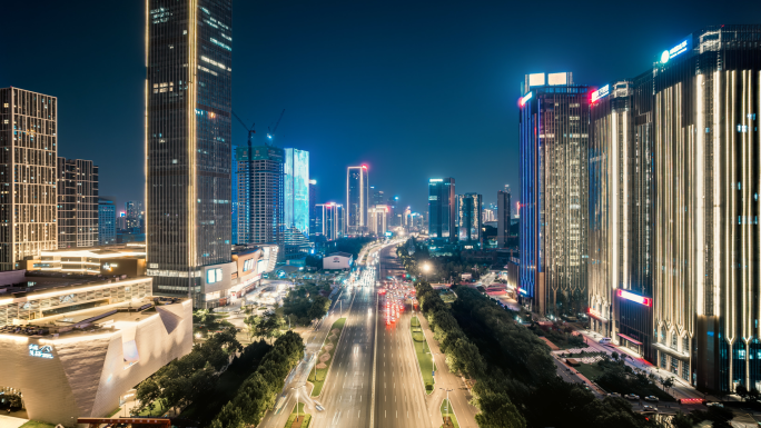 济南城市车流 日转夜延时摄影