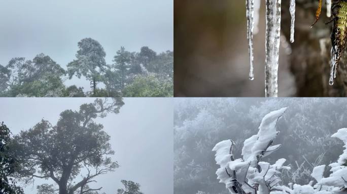 大明山山顶冬天冰雪雾凇世界